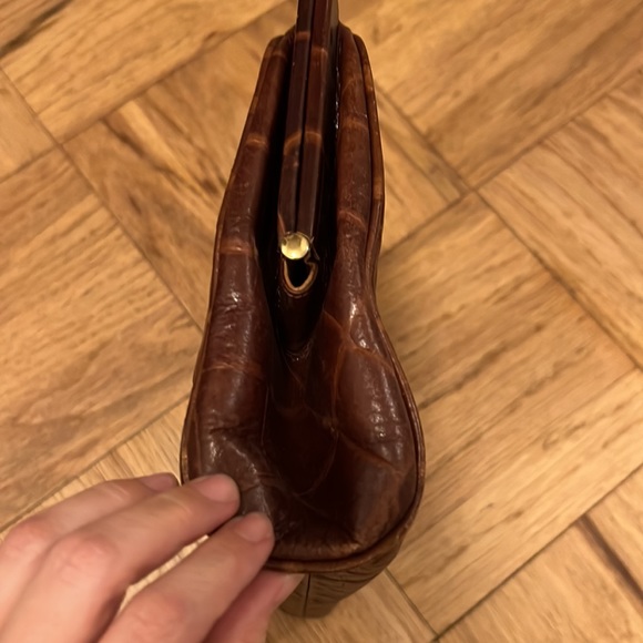 Vintage brown leather clutch - Picture 5 of 8